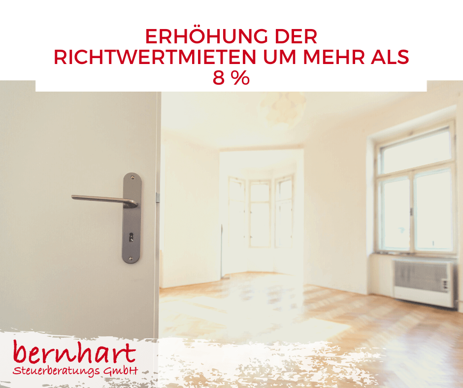 Erhöhung der Richtwertmieten um mehr als 8 %