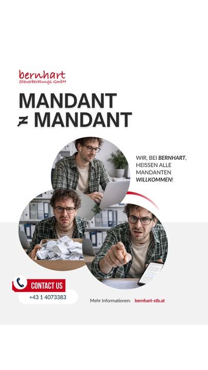 Der Pünktliche, der Kreative, der Last-Minute-Typ und viele mehr – wir schätzen sie alle. 😄

Im Reel zeigen wir mit einem Augenzwinkern, welche Typen von Mandanten uns täglich begegnen.
🔽 Reel ansehen und schmunzeln. Erkennst du dich wieder?

#steuerberatungbernhart #mandanten #humor #community #steuerberatung #wien